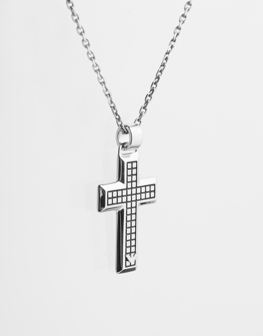 Emporio Armani Cross Necklace in Silver 