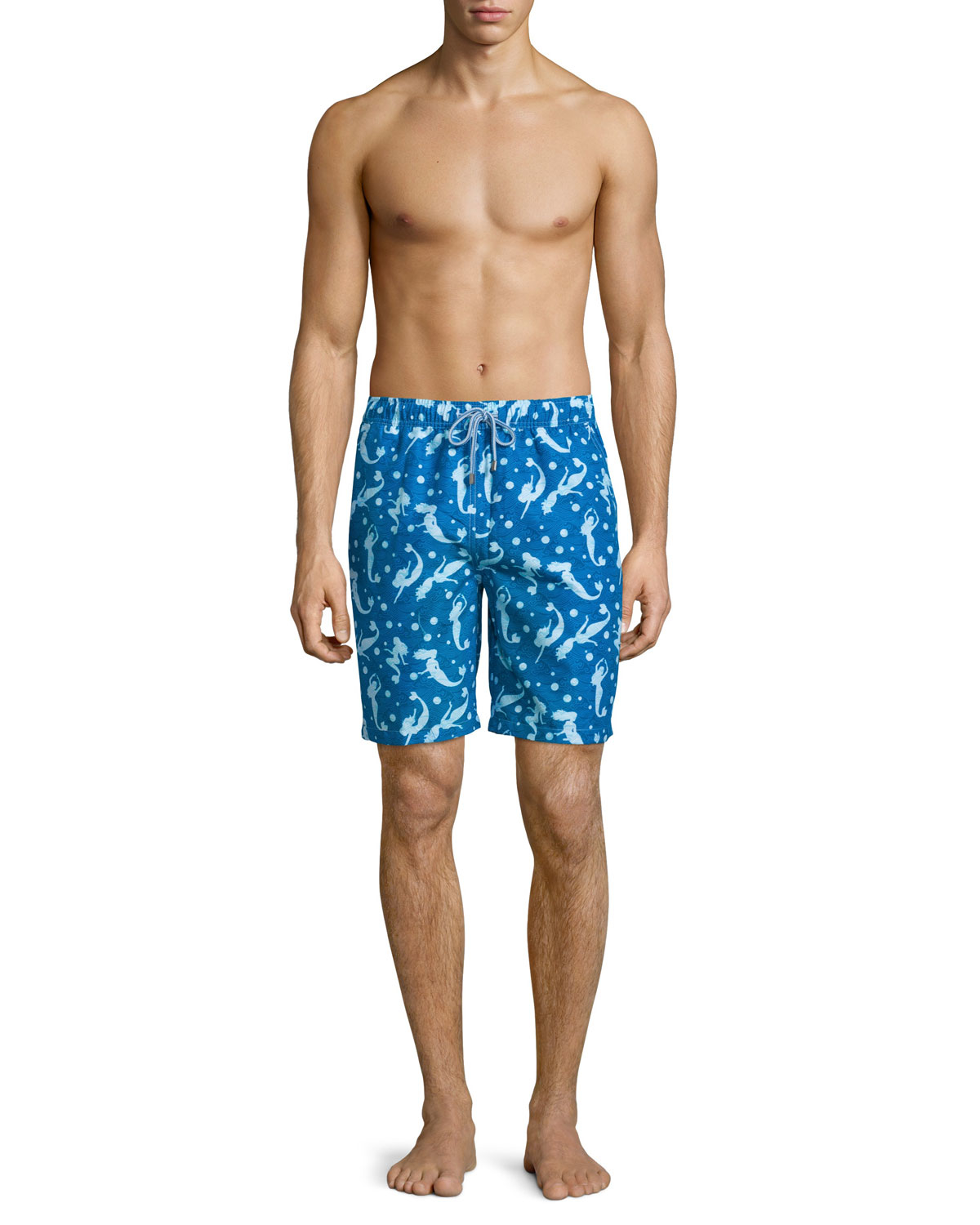 Peter millar Mermaid-print Swim Trunks in Blue for Men | Lyst