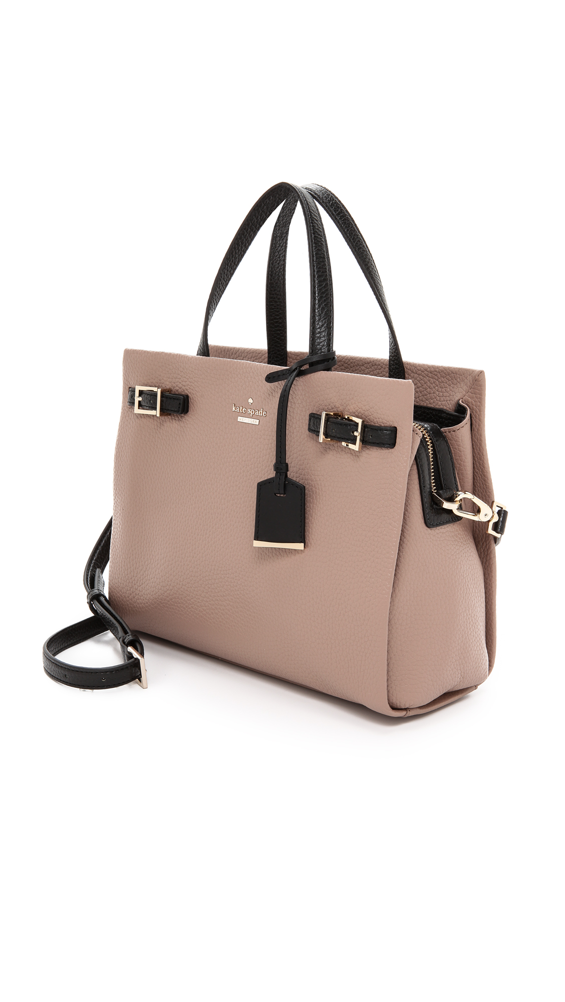 black and pink kate spade bag