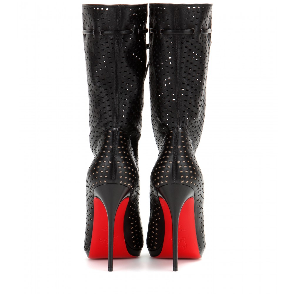 louis vuitton copy shoes - christian louboutin Jennifer ankle boots Black perforated leather ...