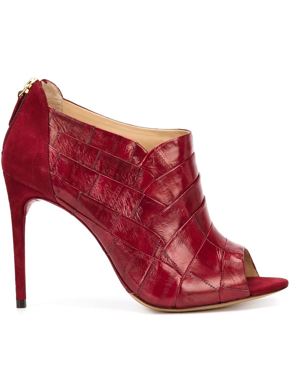 red booties open toe