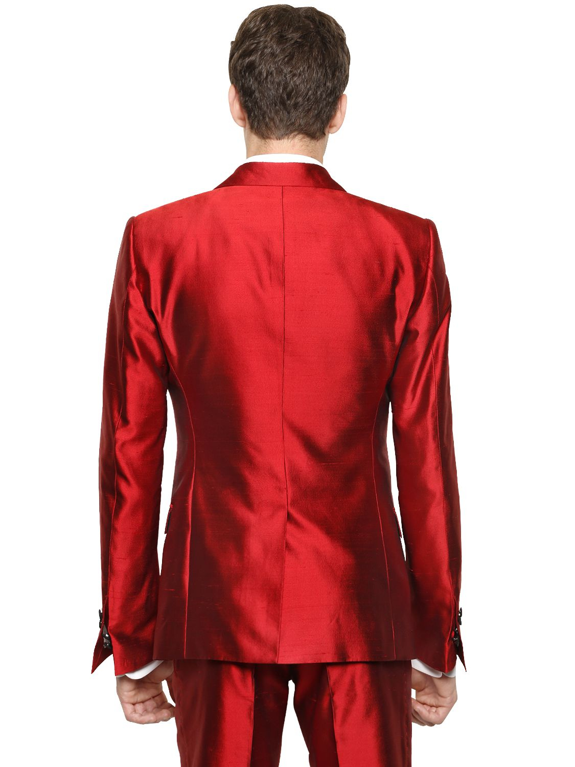 Dolce & Gabbana Silk Shantung 3 Piece Suit in Red for Men | Lyst