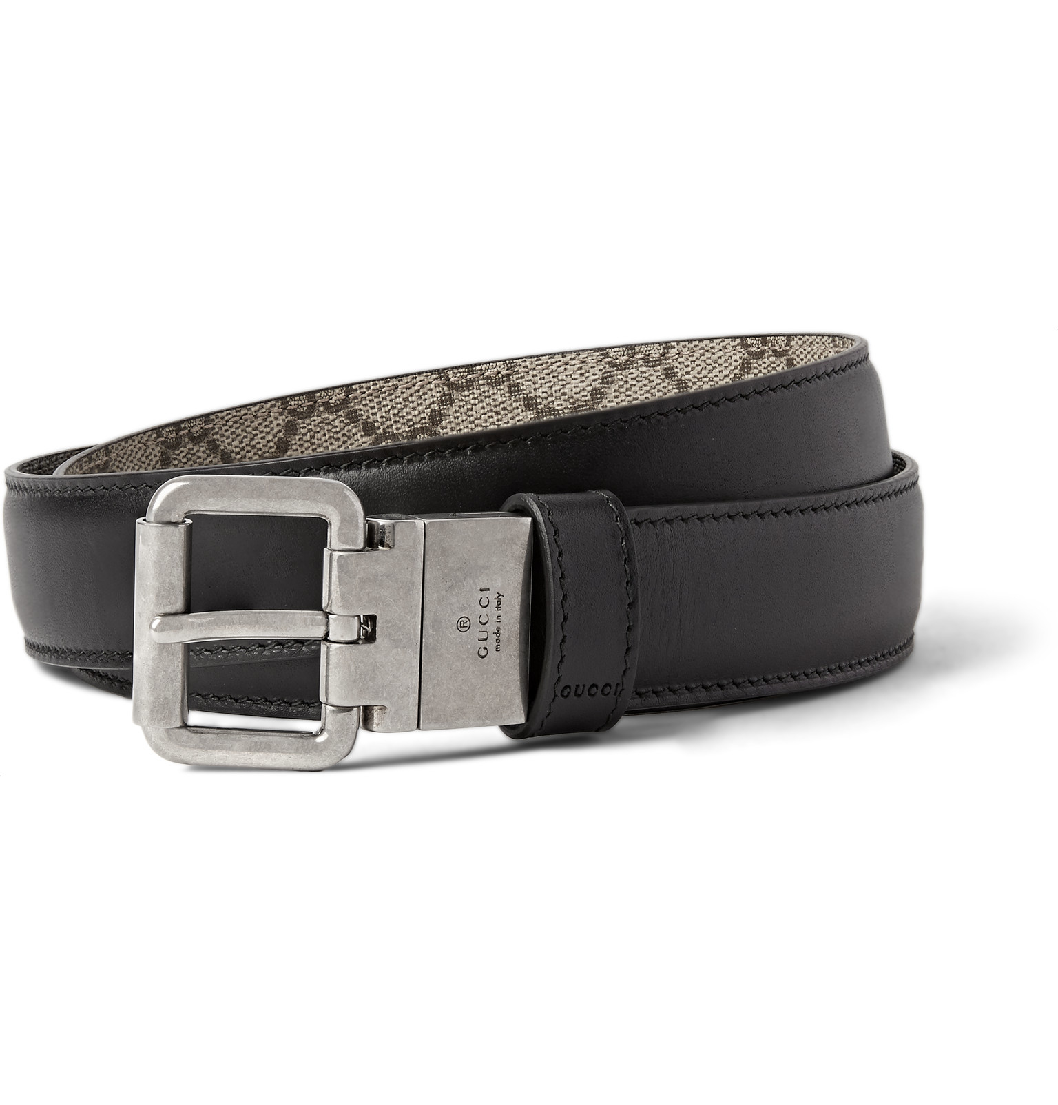 Gucci 3cm Black And Grey Reversible Leather Belt for Men - Lyst