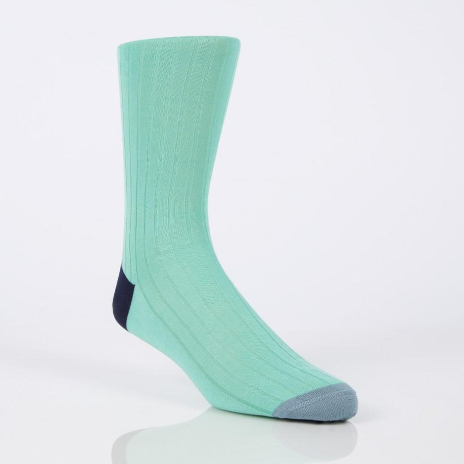 Paul smith Men's Mint Green Socks With Contrasting Heel And Toe in