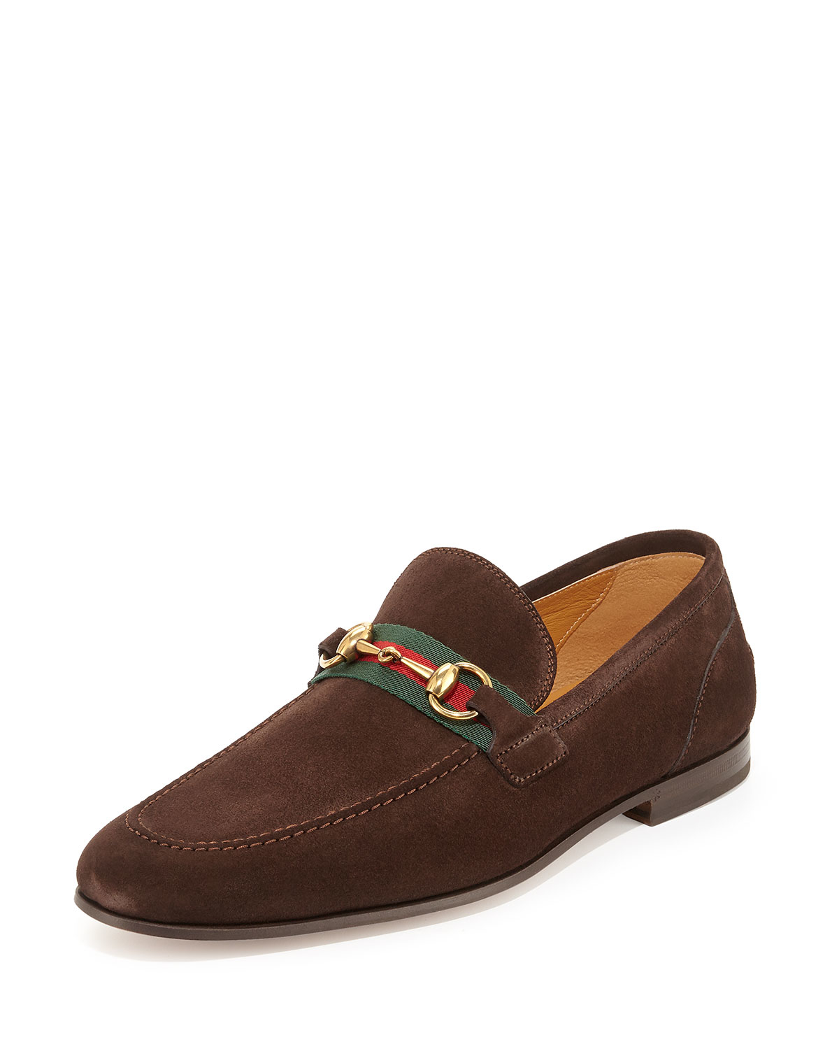 brown suede gucci loafers