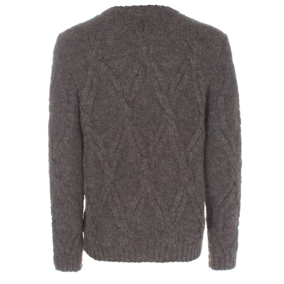Paul Smith Men's Grey Cable Knit Wool-alpaca Sweater in Gray for Men - Lyst