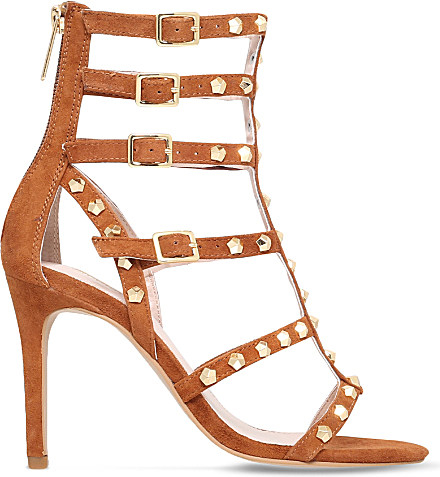 Carvela Kurt Geiger Gloss Suede Heeled Sandals in Tan (Brown) - Lyst