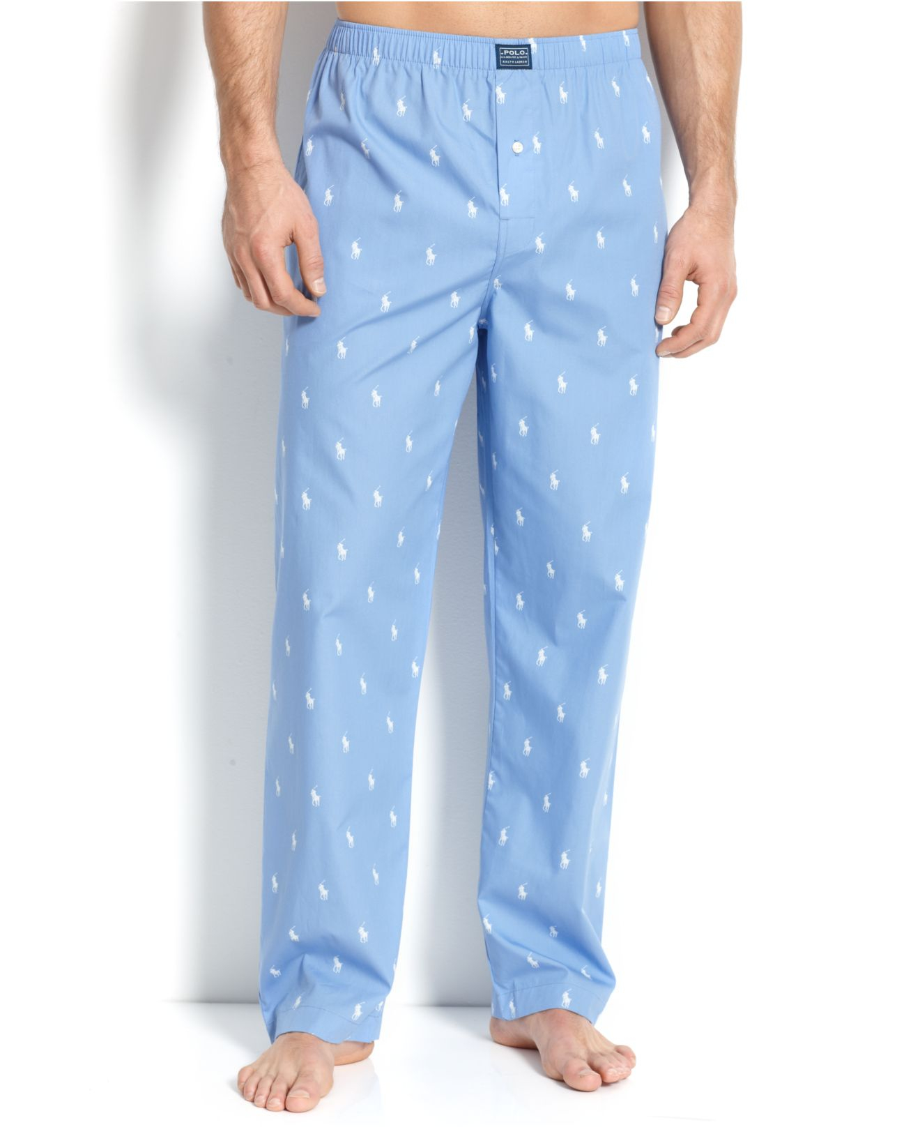 Polo Ralph Lauren All Over Pony Player Pajama Pants in Blue for Men