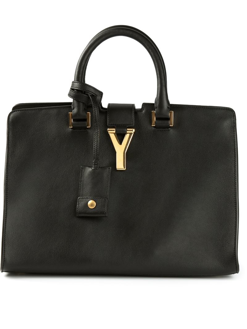 Saint Laurent Small 'cabas Classic Y' Tote in Black | Lyst