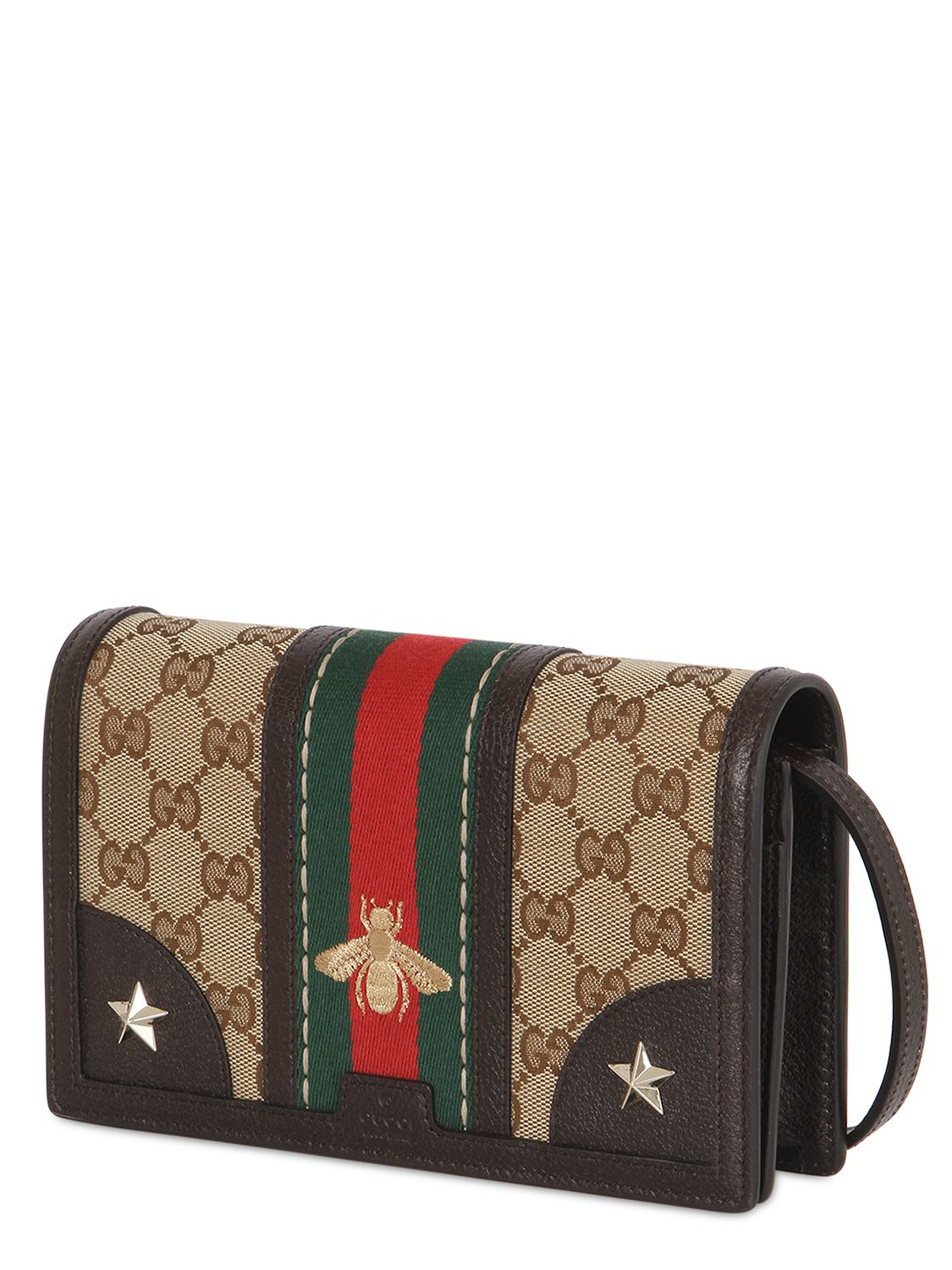 Gucci GG Supreme Bee-Embroidered Canvas Bag in Brown | Lyst