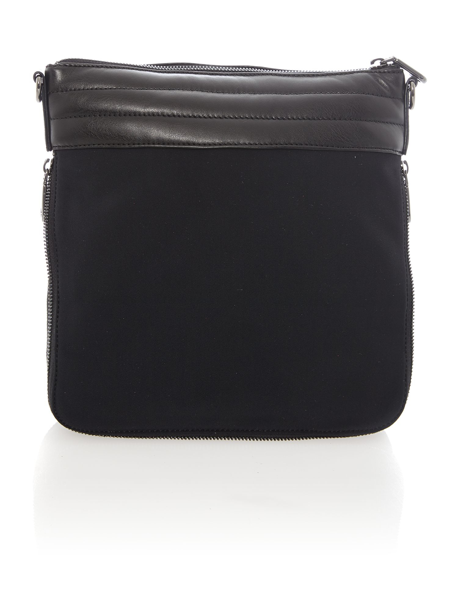 Dkny Black Quilted Mixed Media Cross Body Bag in Black | Lyst