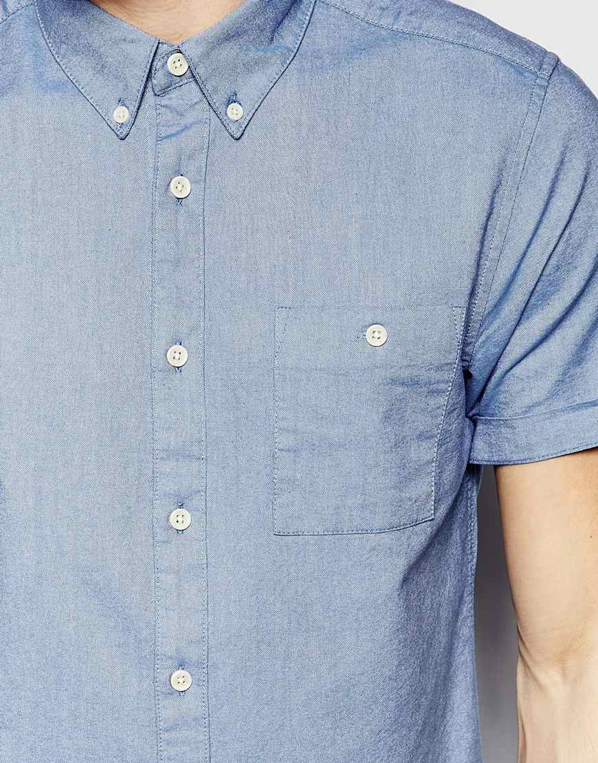 sky blue short sleeve shirt