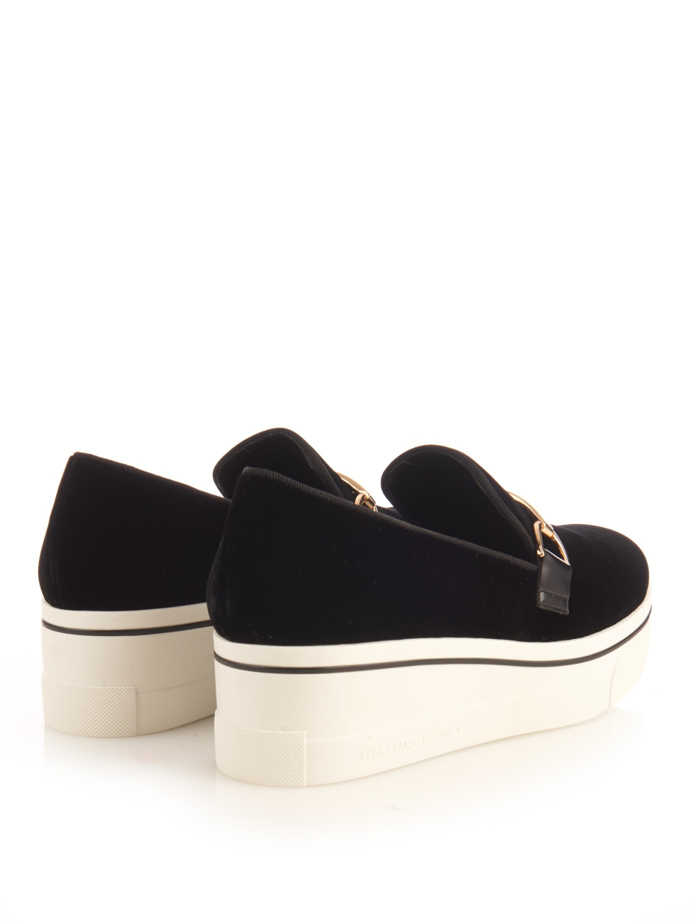 black flatform loafers