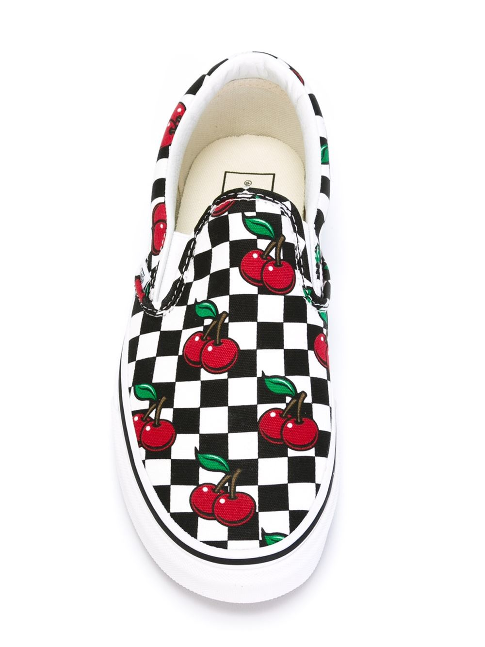 Vans, Shoes, Rare Vans Custom Cherry Checkered Slip On