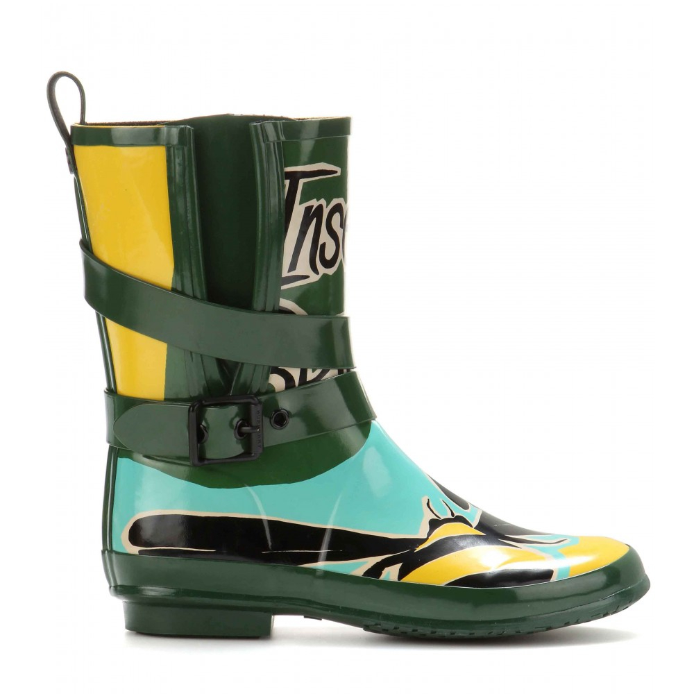 burberry rain boots green