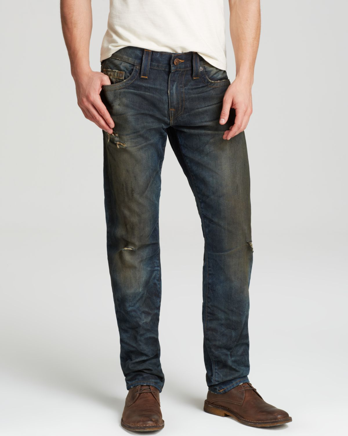 blue rough jeans