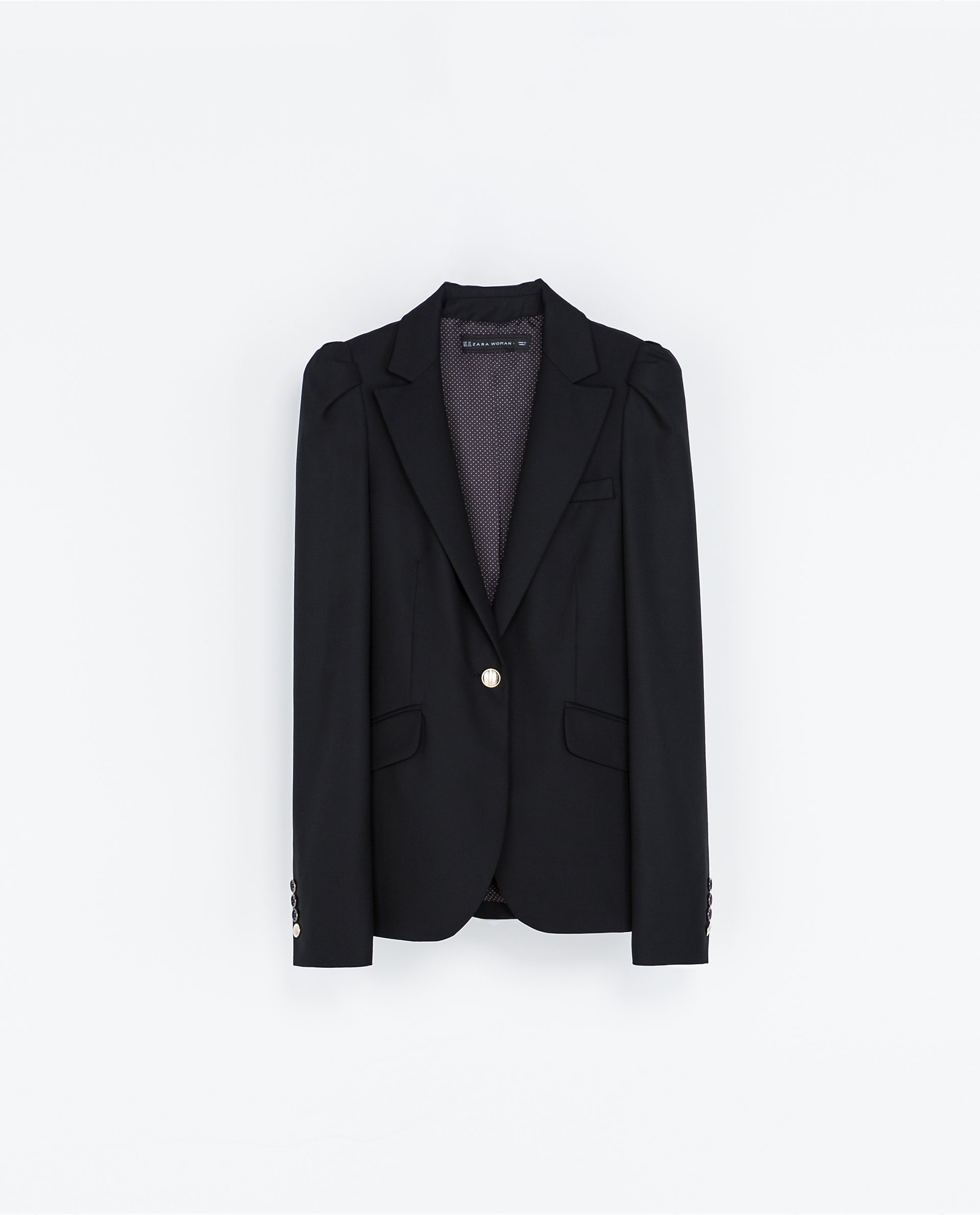 Zara Blazer with Gathered Shoulders in Black Lyst