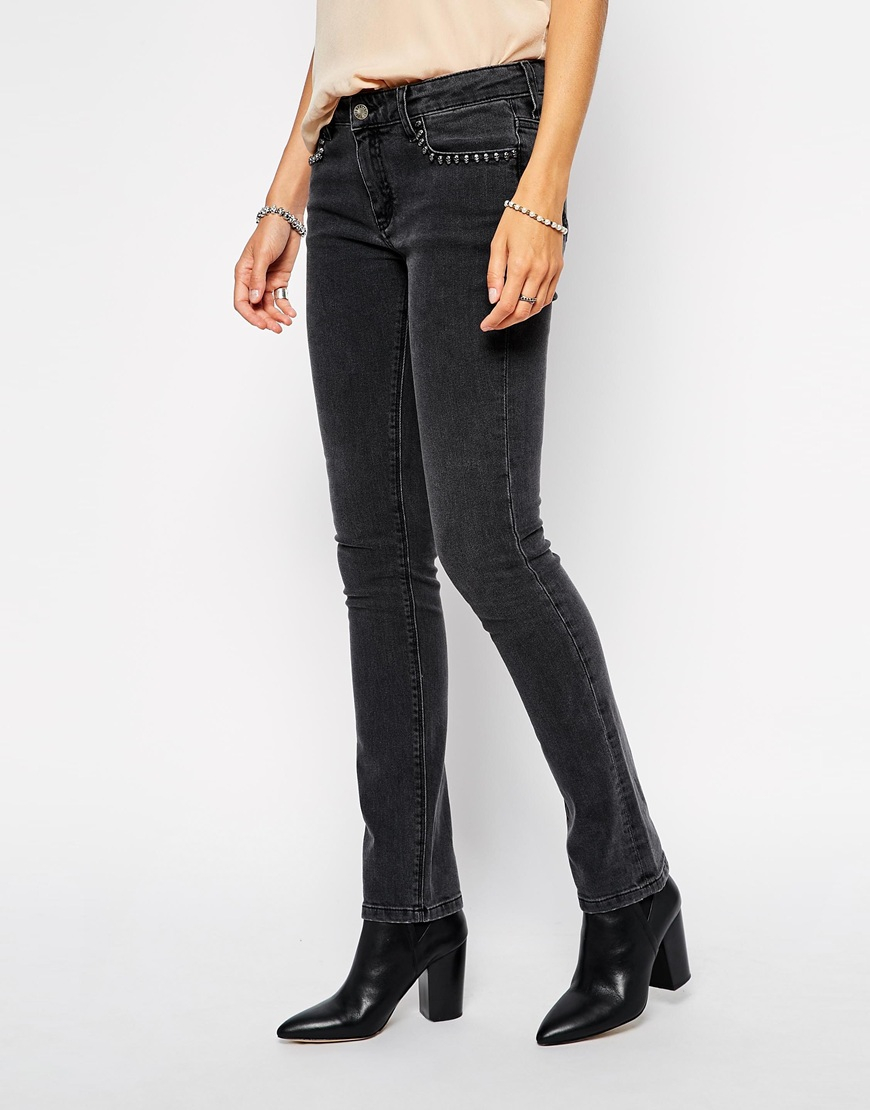 Zadig & Voltaire Zadig And Voltaire Jeans With Skull Rivets in Gray | Lyst