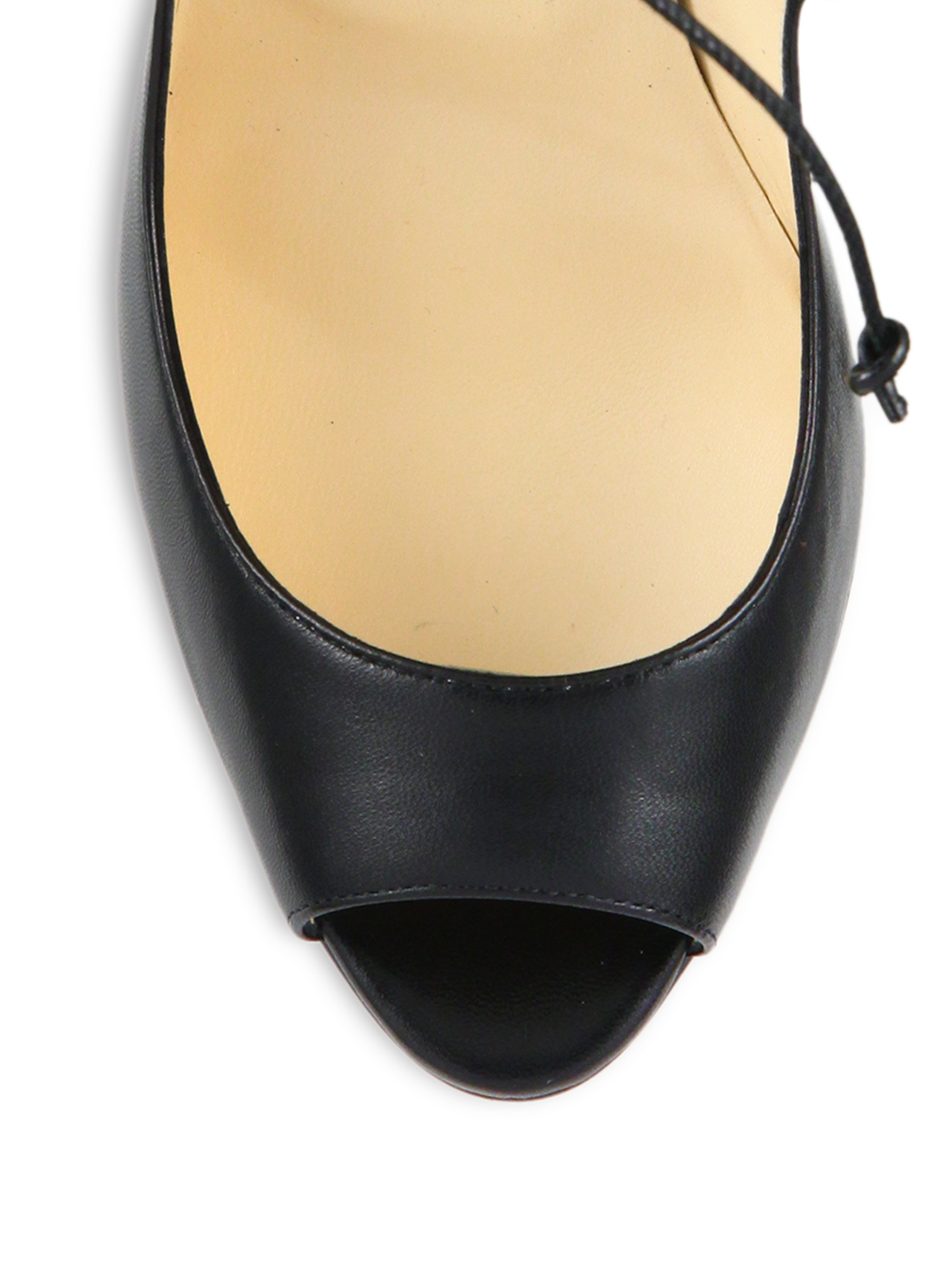 Christian louboutin Megavamp Lace-Up Leather Sandals in Black | Lyst  