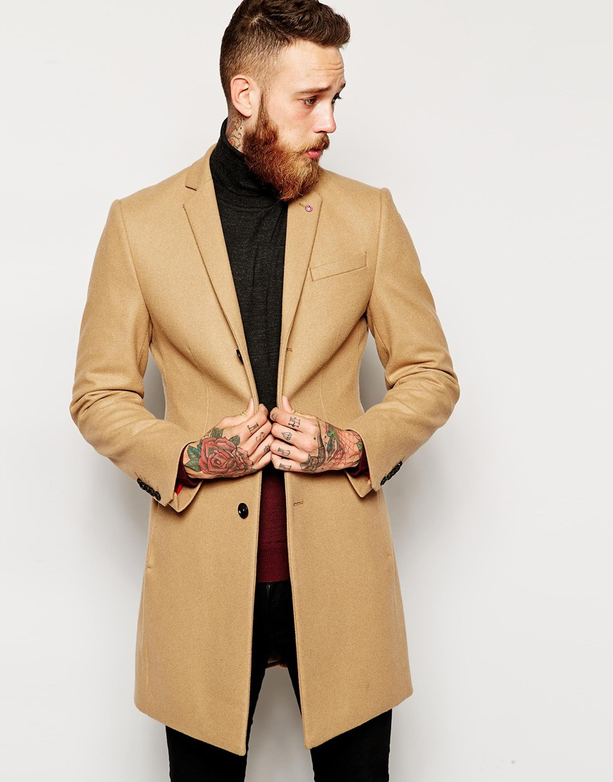 Lyst - Noose And Monkey Wool Overcoat in Natural for Men
