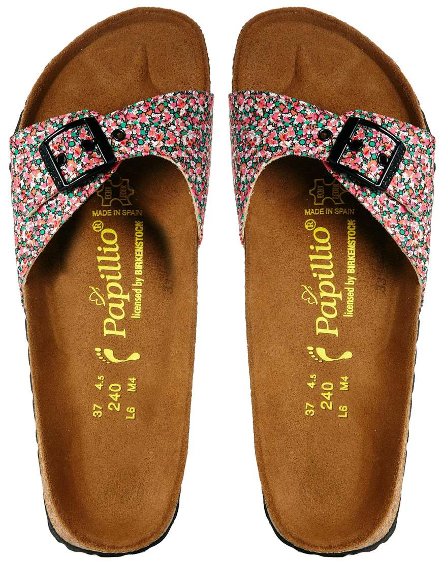 Lyst - Birkenstock Papillio by Madrid Liberty Pepper Red Floral Flat Sandals