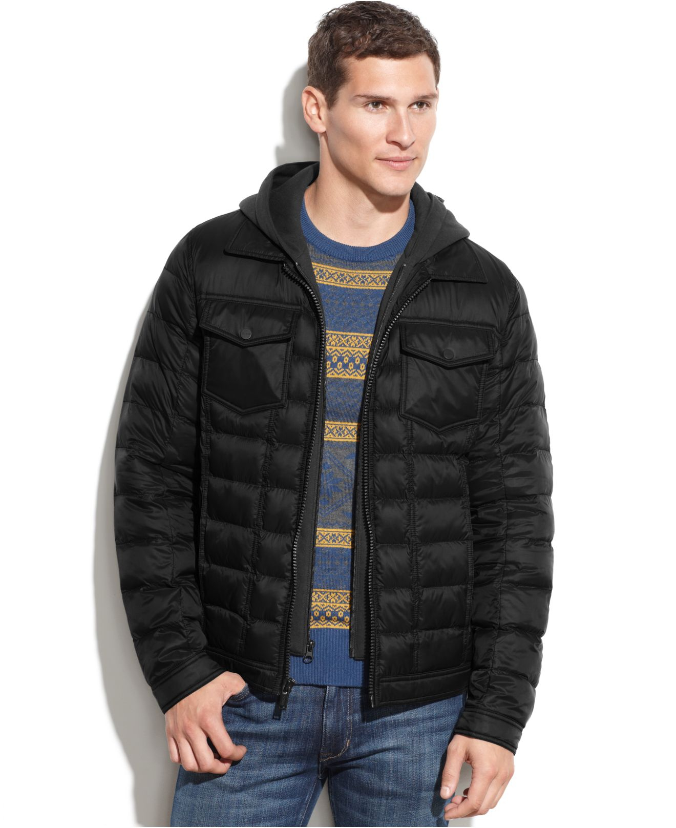 guess men's quilted jacket