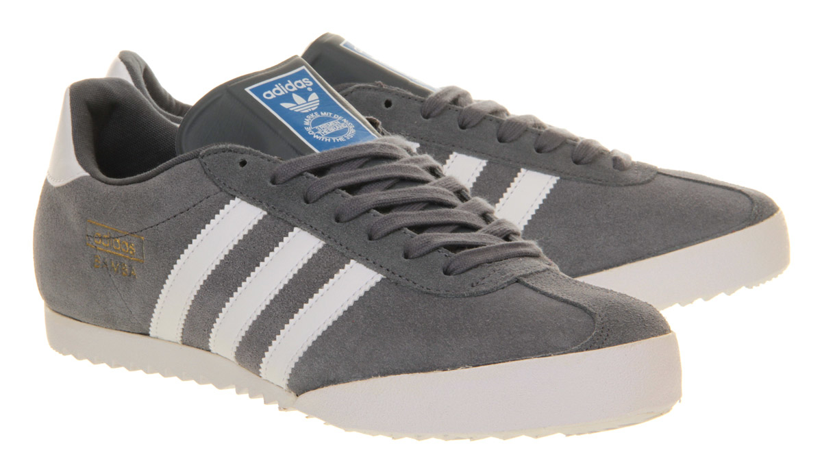 adidas Originals Leather Bamba in Grey (Gray) for Men - Lyst