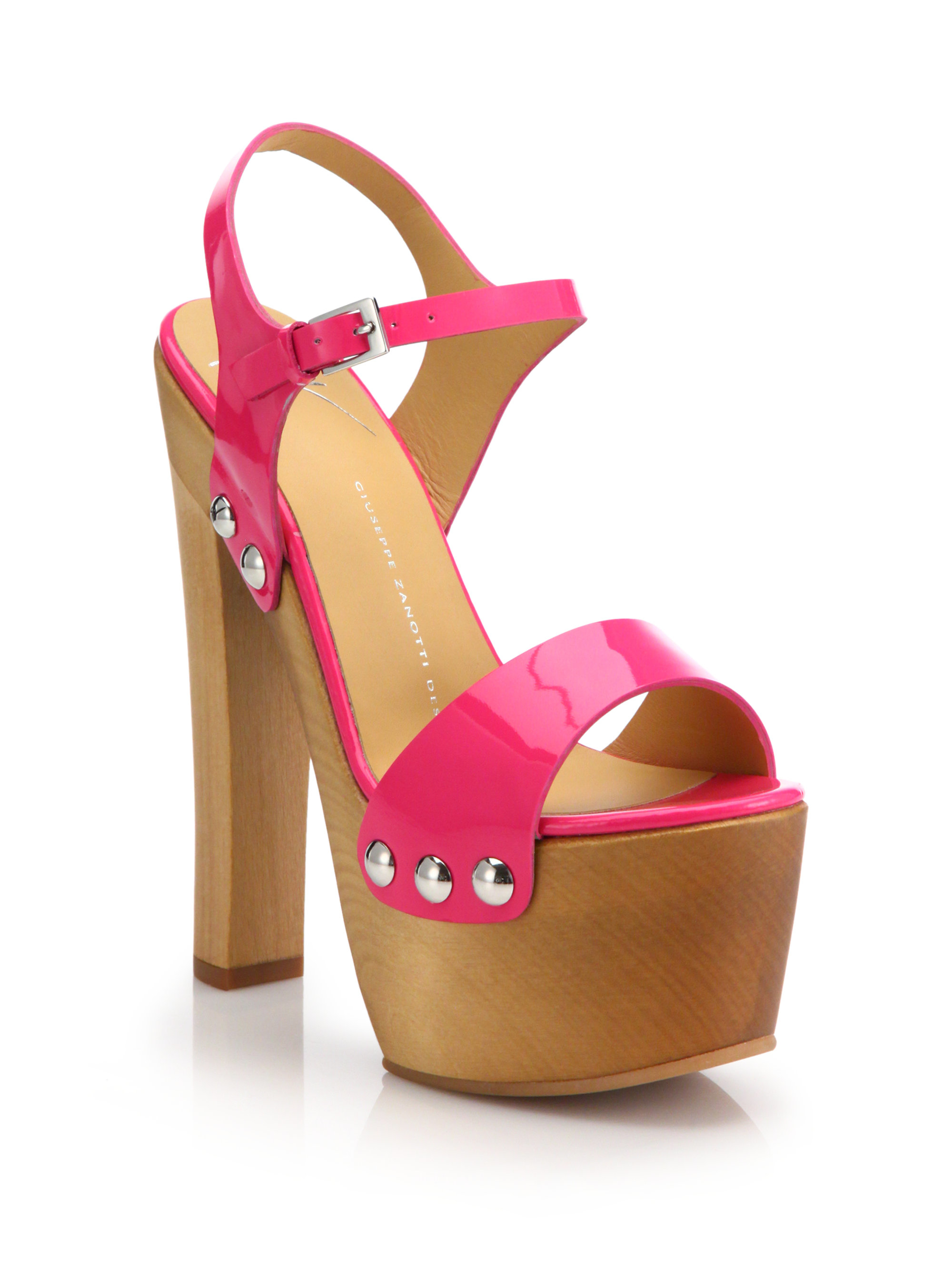 pink platform clogs
