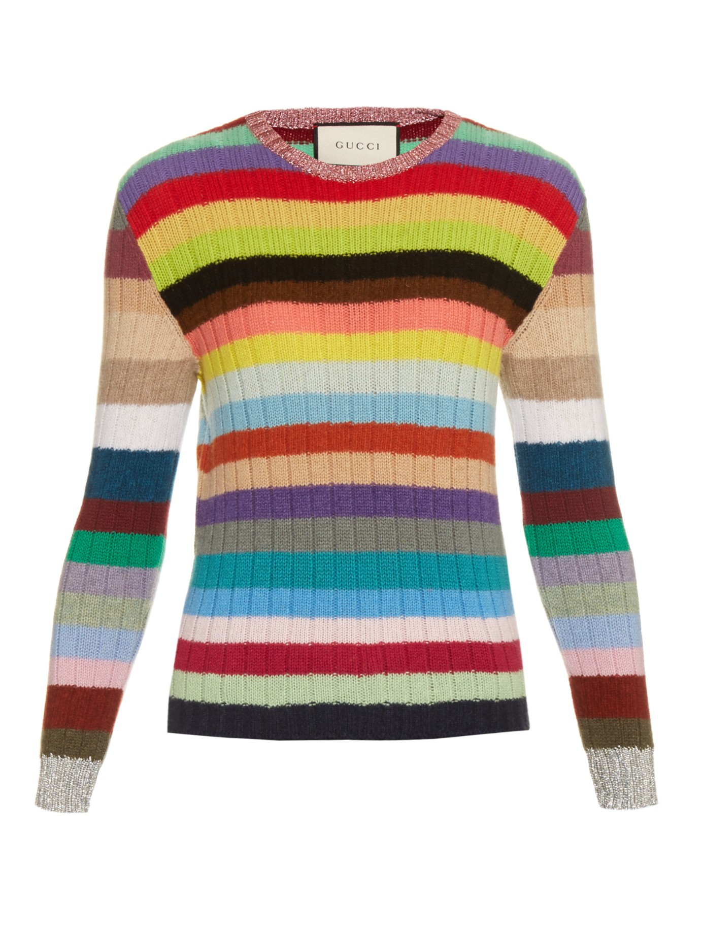 Gucci Rainbow-stripes Cashmere And Wool 