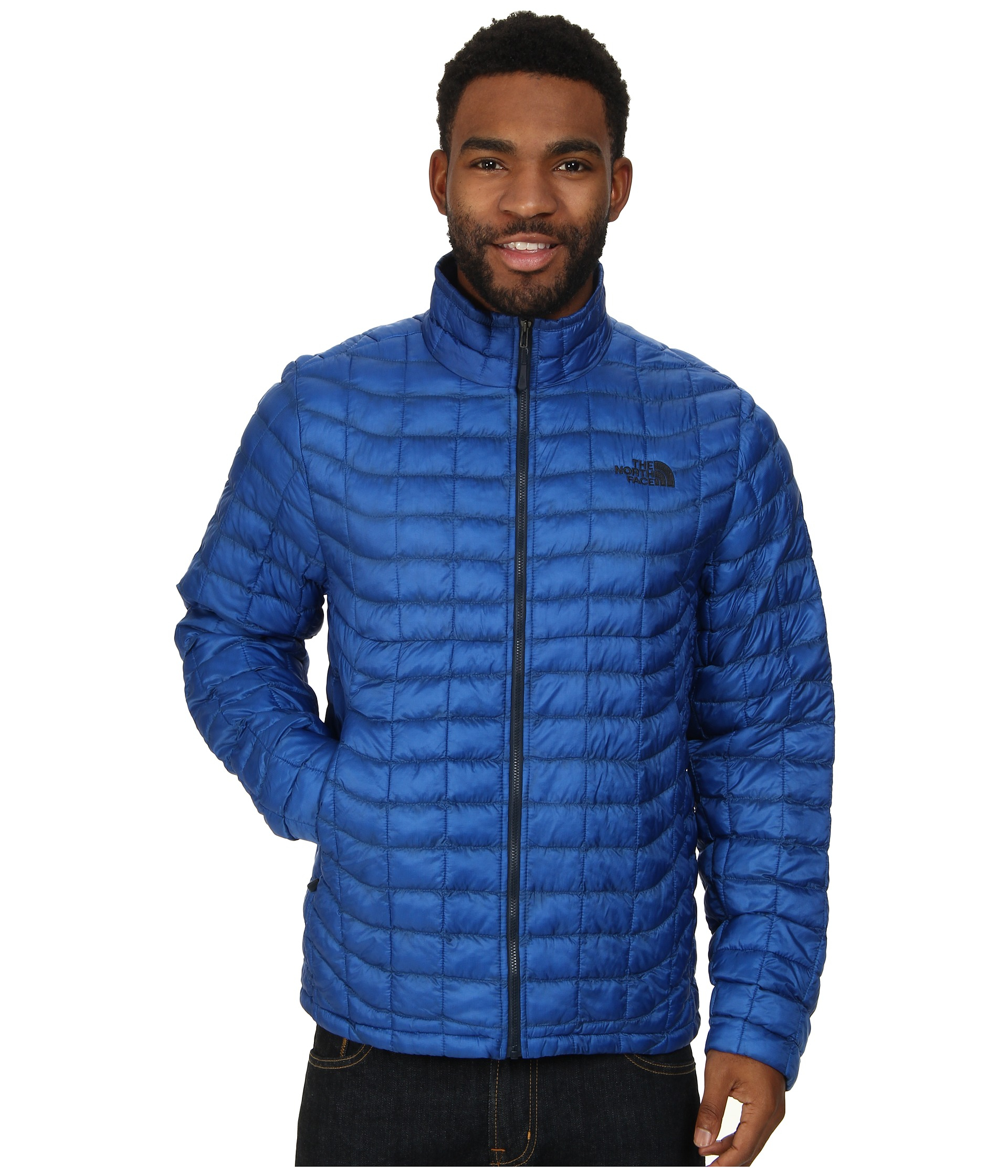 blue north face thermoball jacket