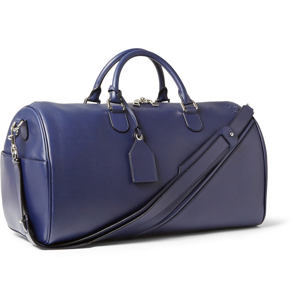 Loewe Embossed Leather Duffle Bag in Blue for Men - Lyst