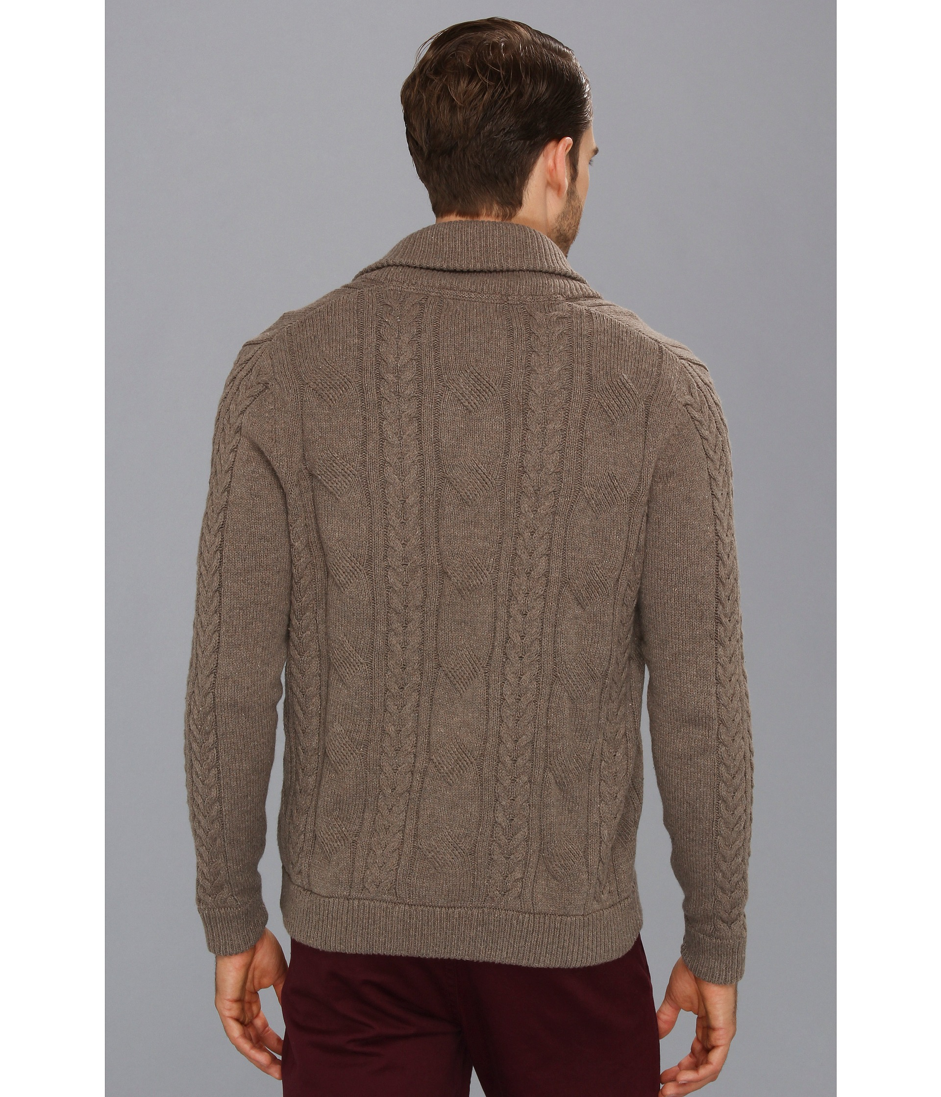 Ted Baker Jowalk Button Thru Cable Cardigan in Natural (Brown) for Men ...