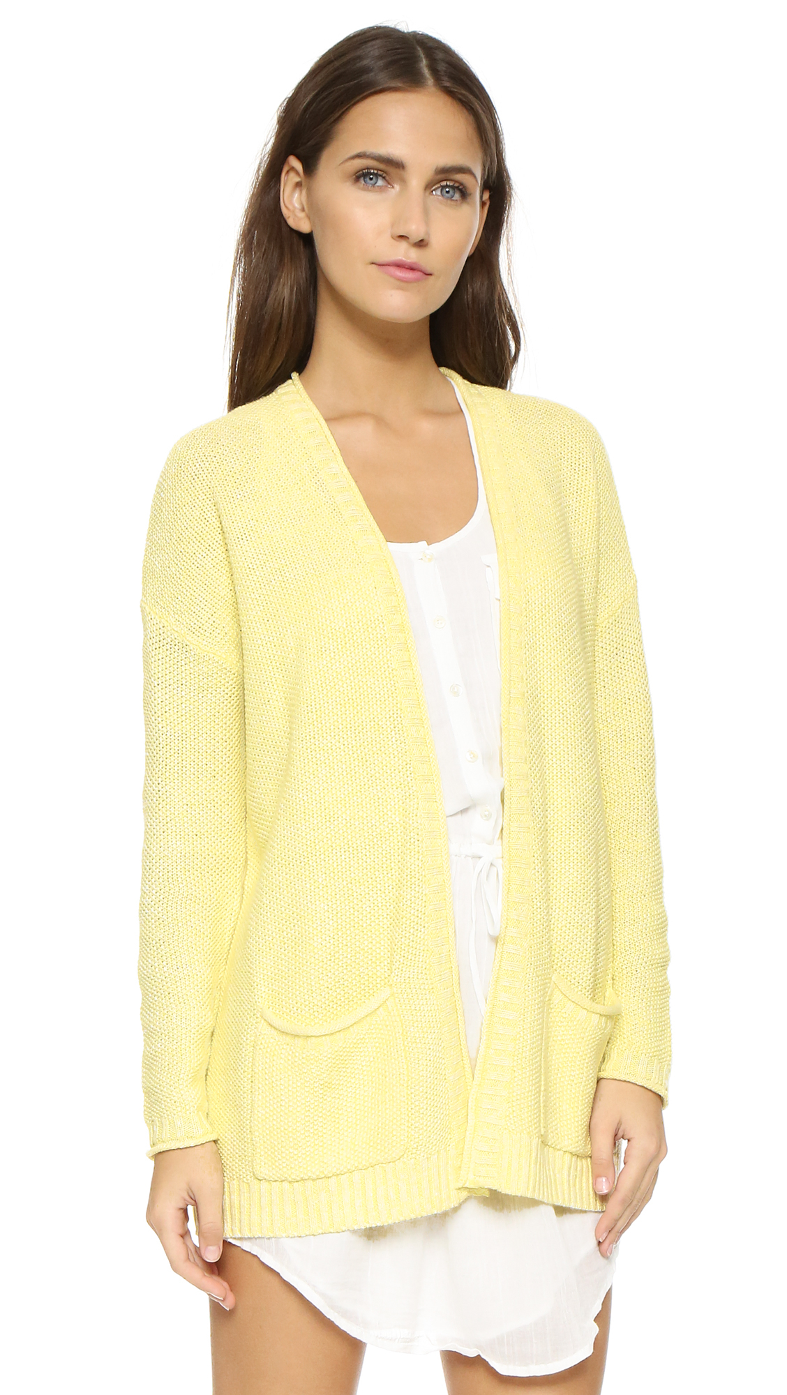 Pale yellow cardigan sweater women fashion for women