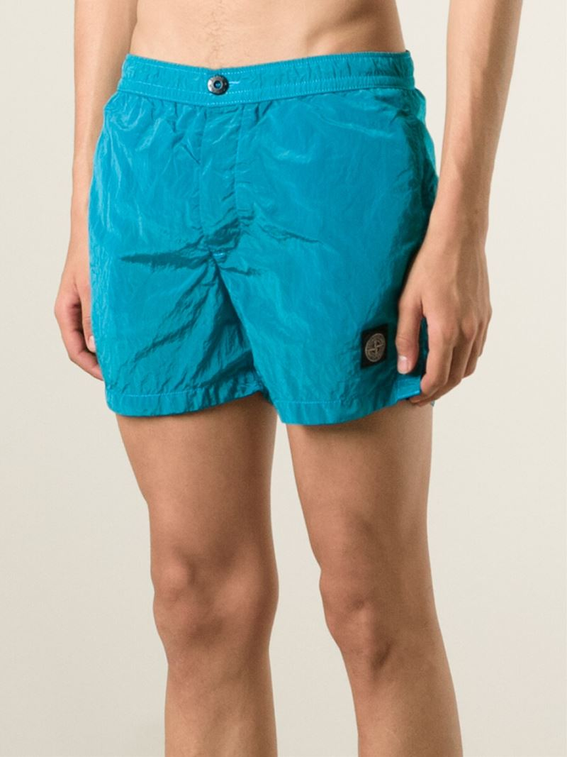 stone island swim shorts blue