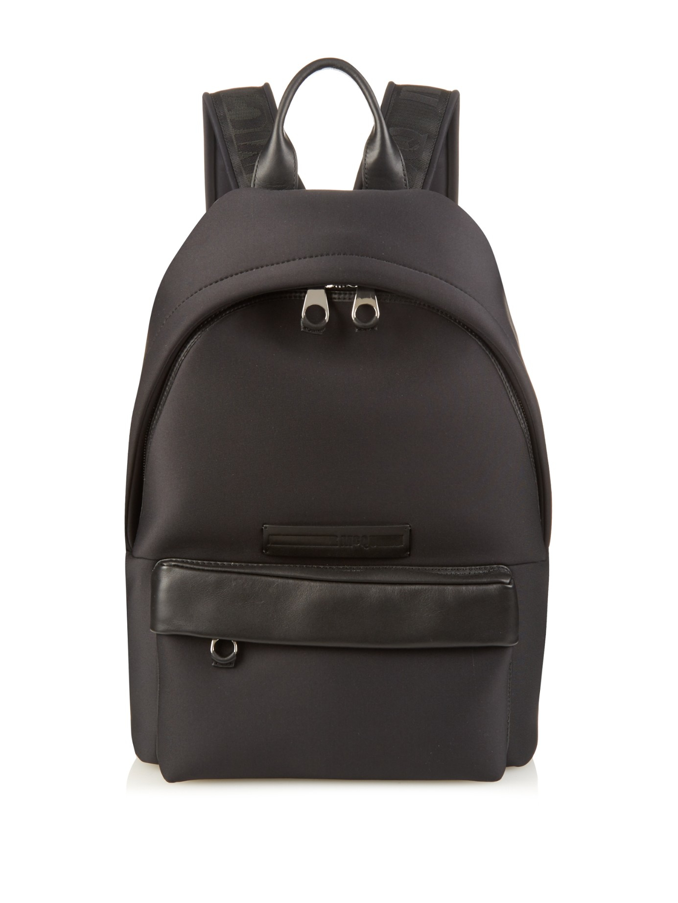 black neoprene backpack