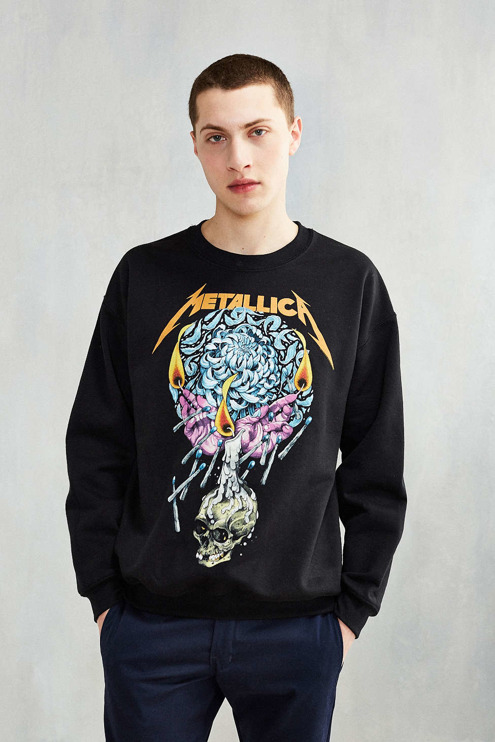Download Urban Outfitters Cotton Metallica Crew Neck Sweatshirt in ...