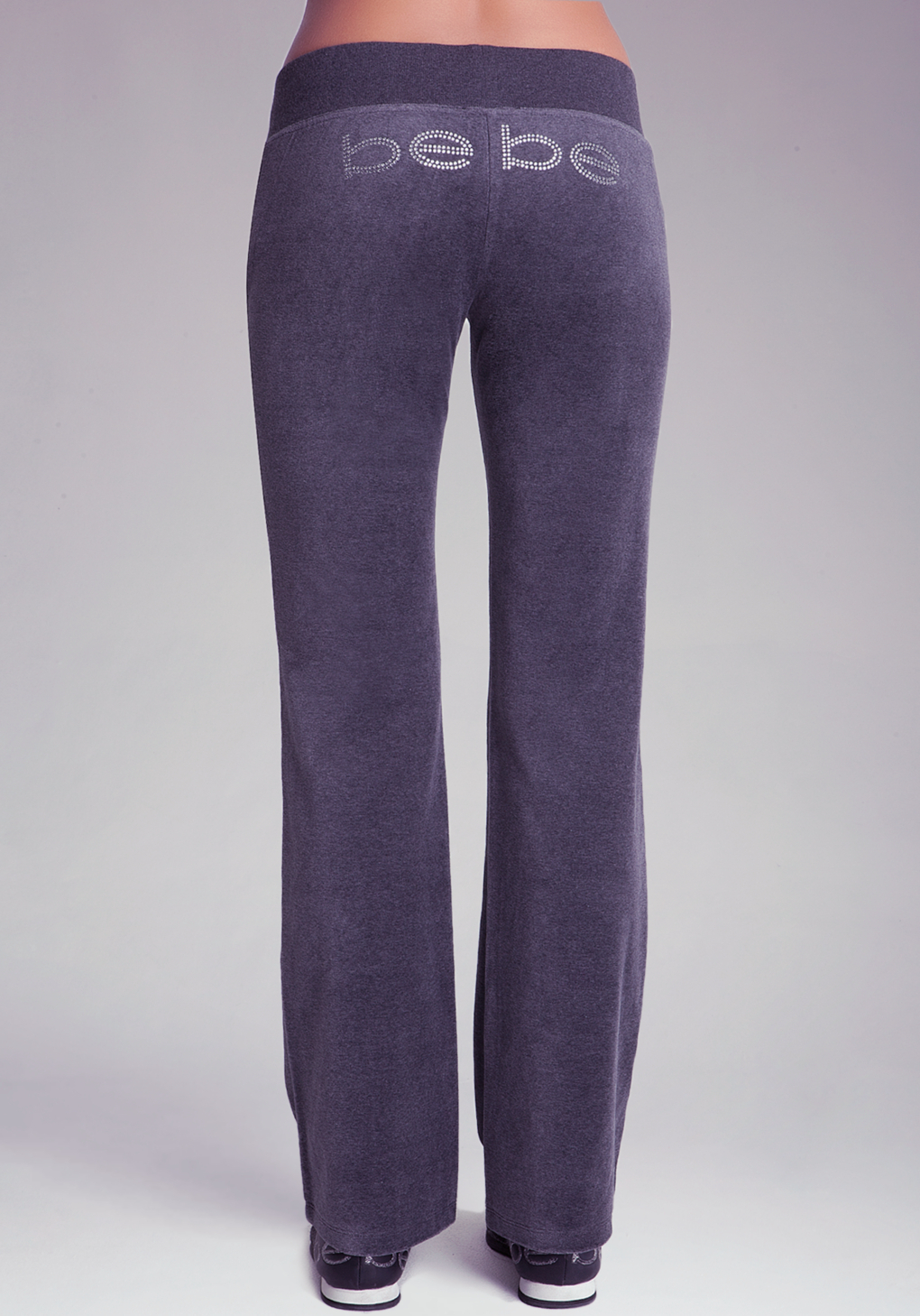 Bebe Basic Velour Pant in Grey (Gray) Lyst