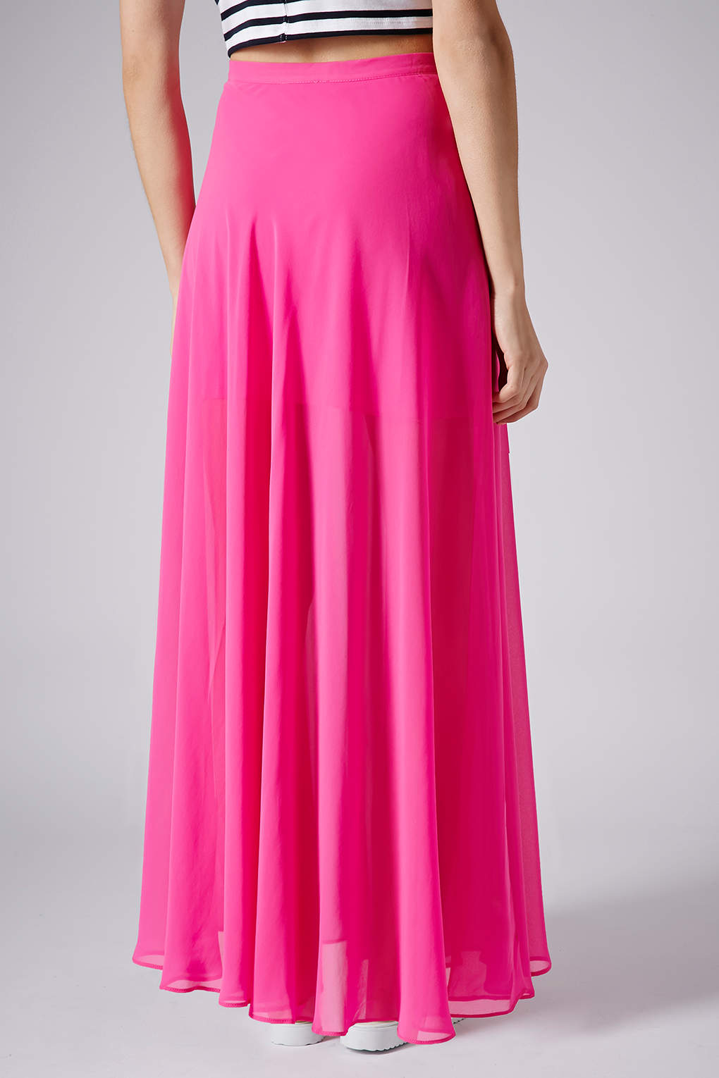 pink chiffon maxi skirt