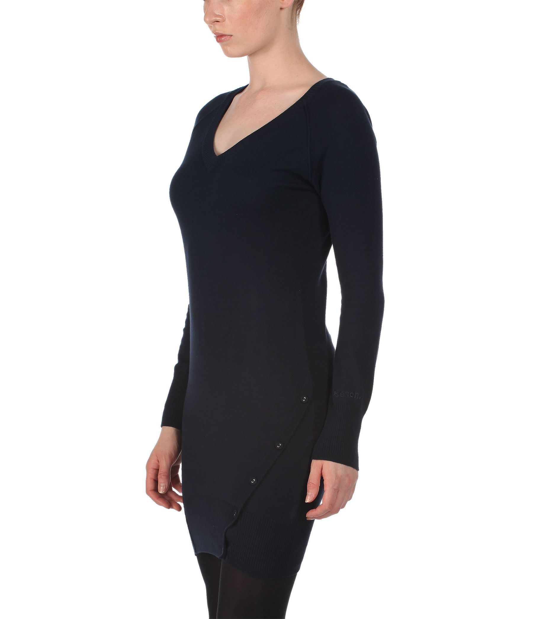 Bench Cotton Holdfive Knitted Jumper Dress In Navy Blue Lyst