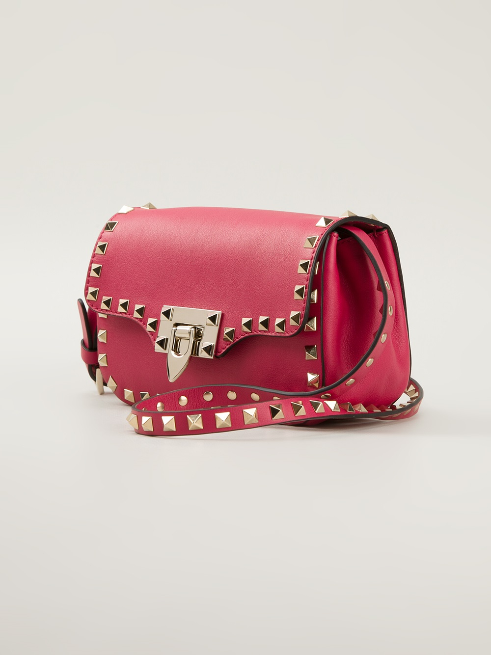Lyst - Valentino Mini Rockstud Cross Body Bag in Pink