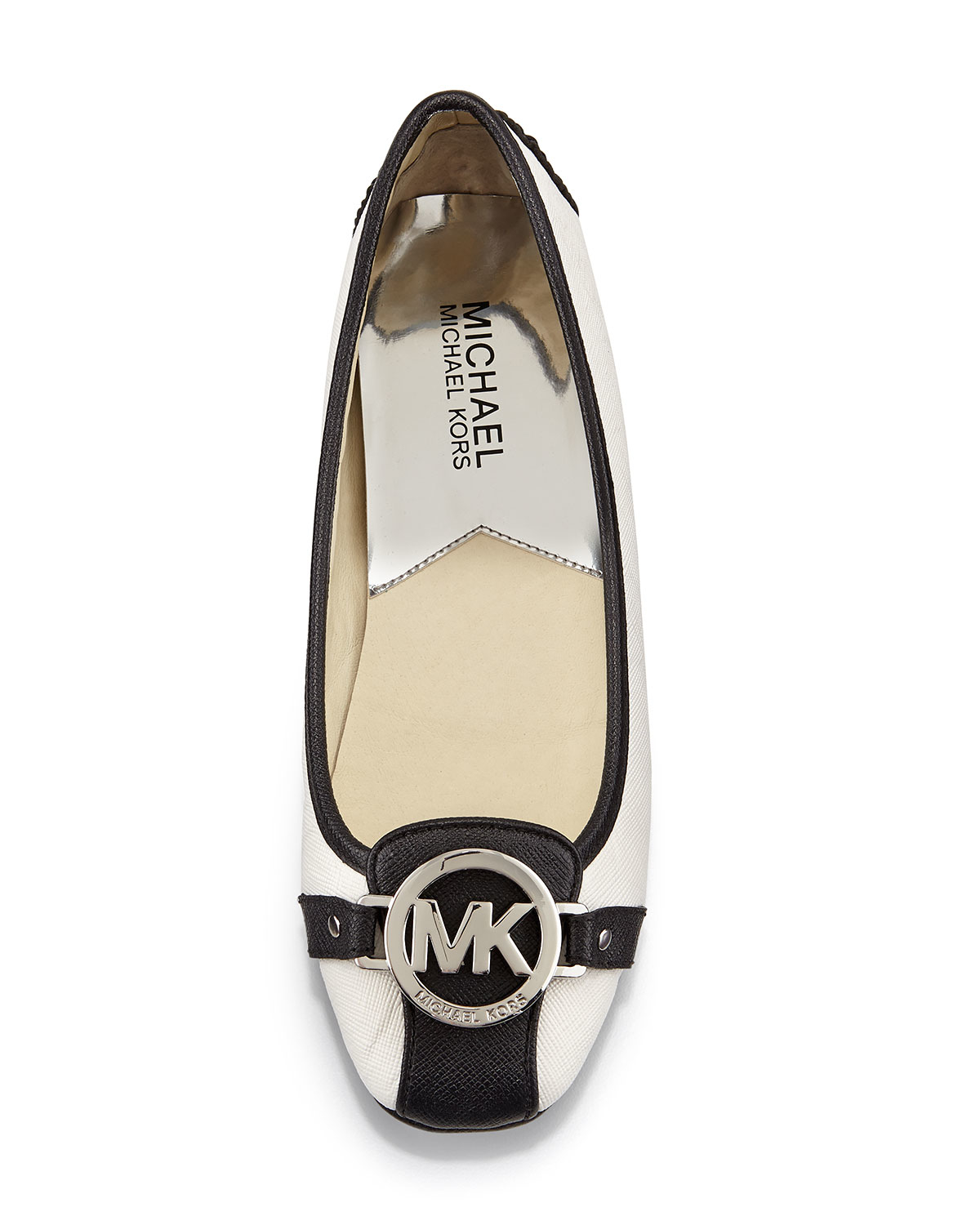 michael kors black and white flats