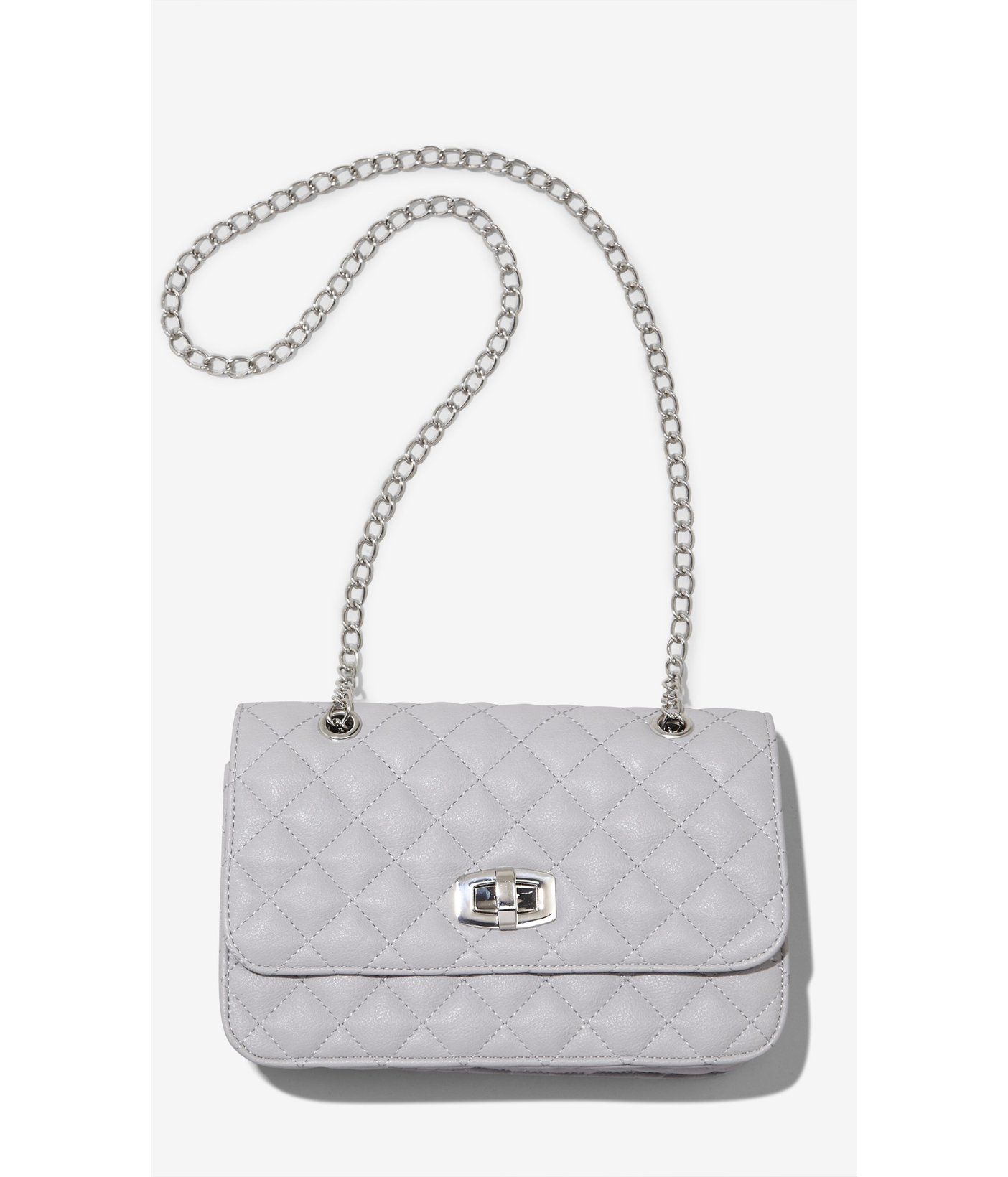 Lyst - Express Quilted Chain Strap Shoulder Bag in Gray