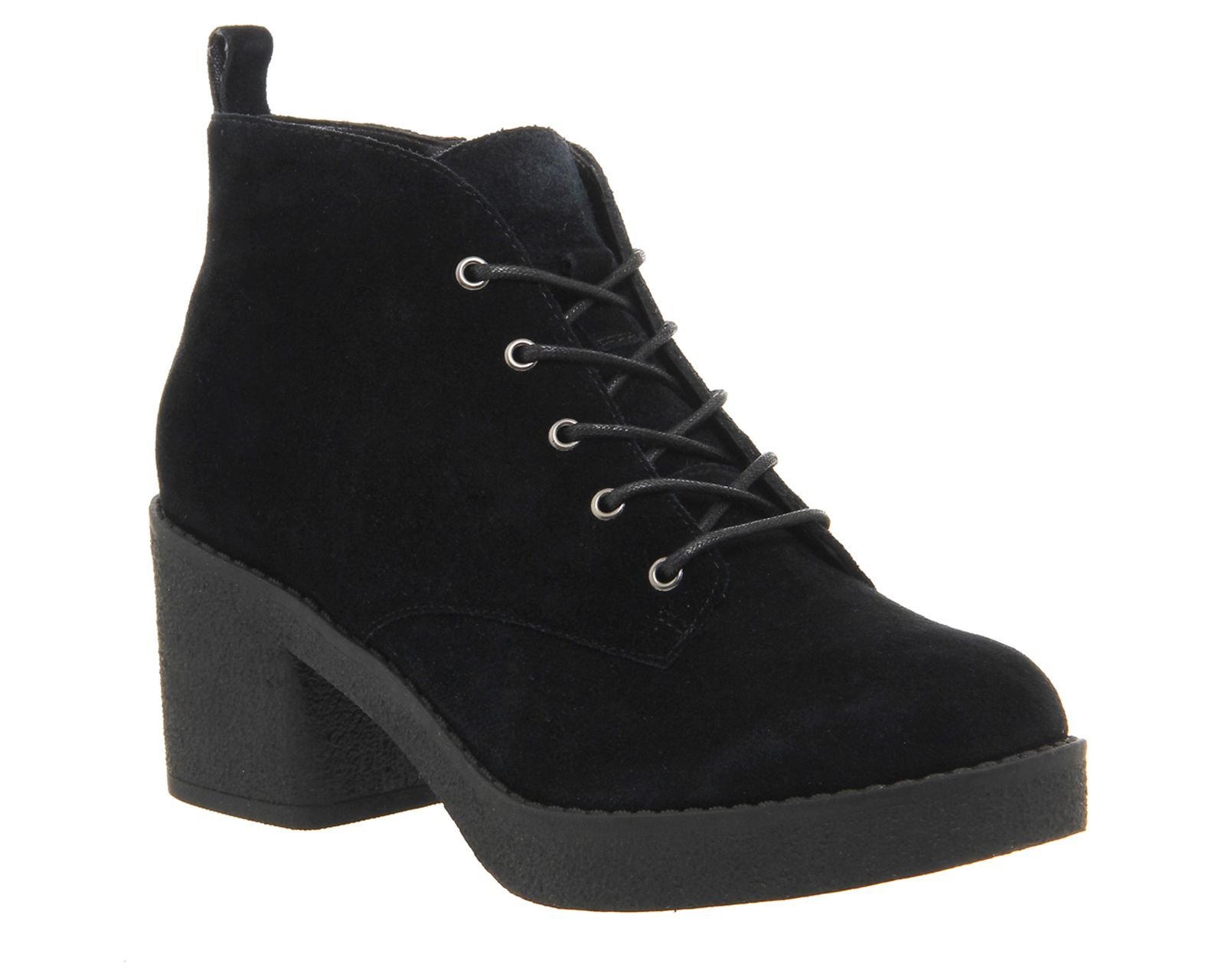 Office Frankie Lace Up Casual Ankle Boots in Black (Black Suede) | Lyst