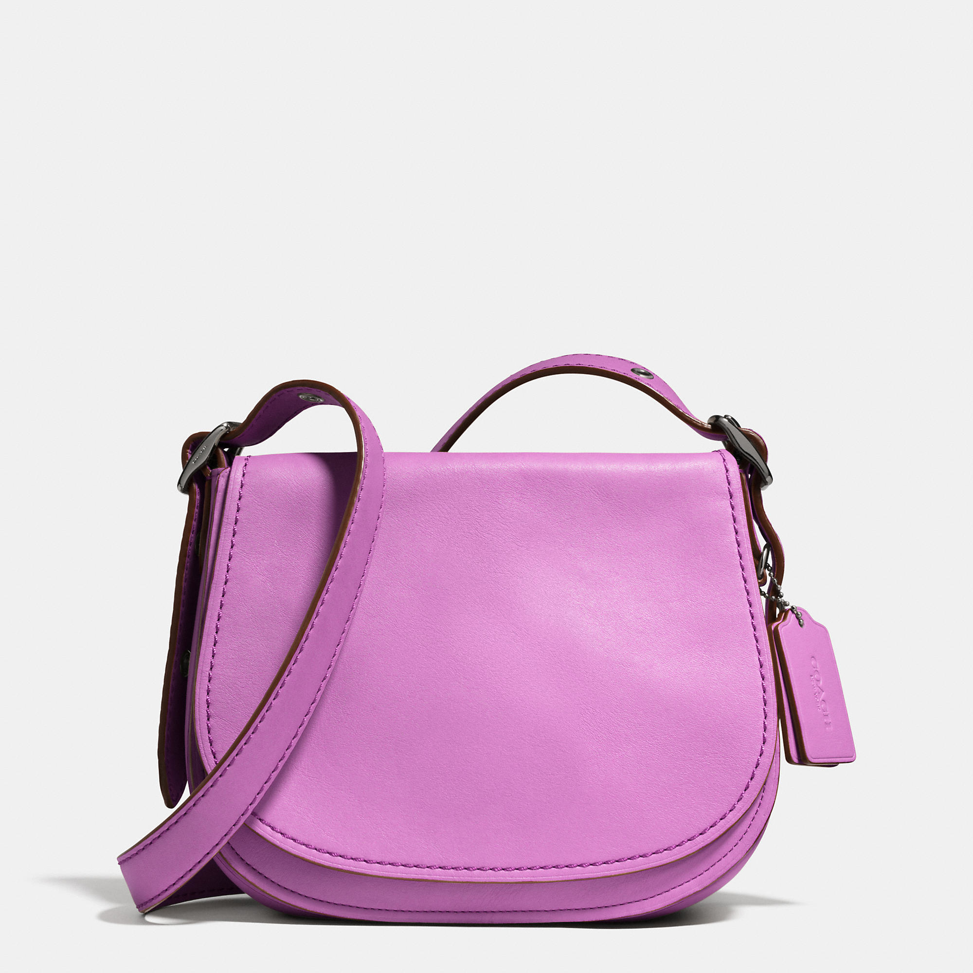 COACH Saddle Bag 23 In Glovetanned Leather in Purple - Lyst