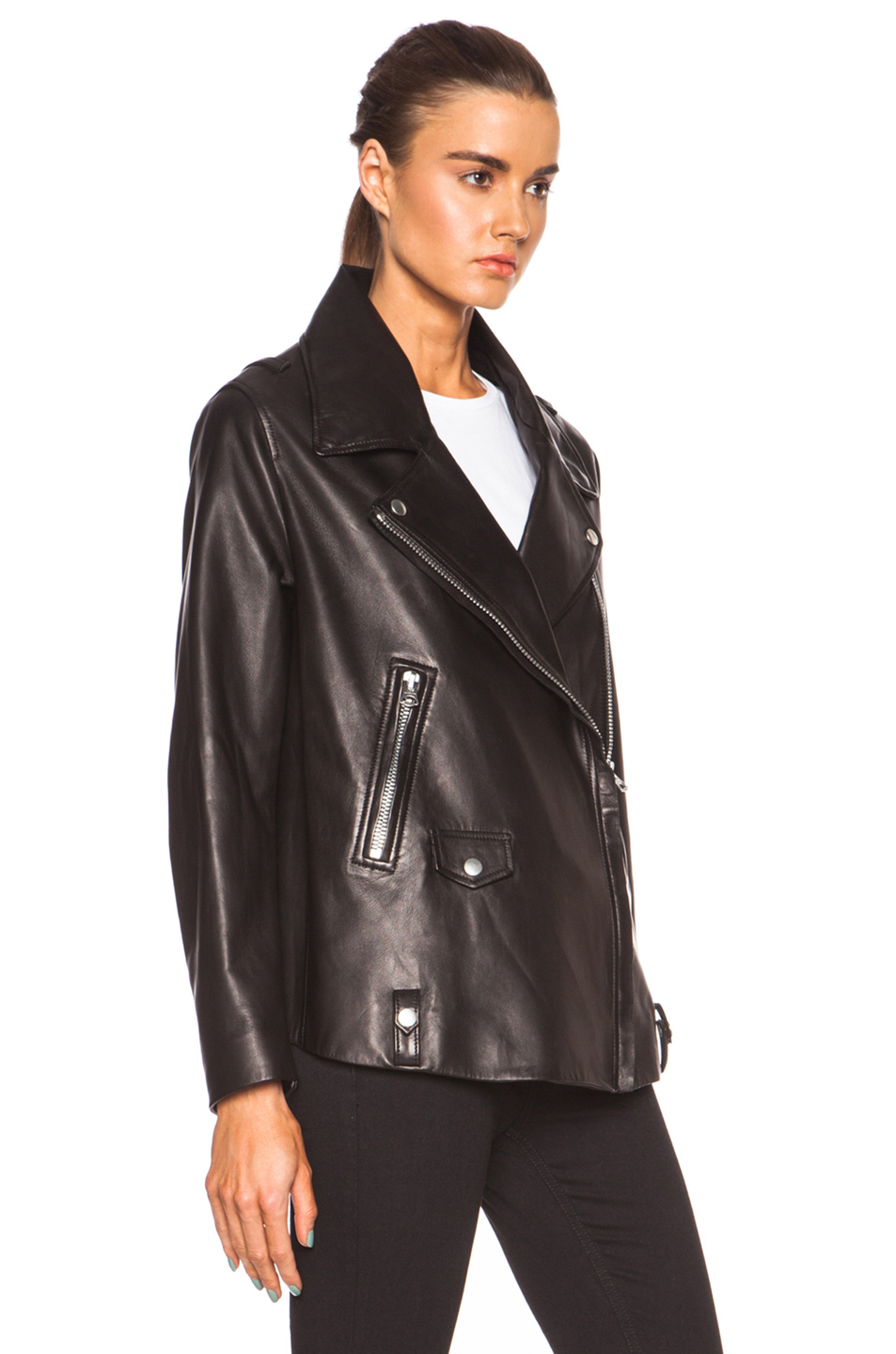 Acne Studios Swift Light Leather Jacket in Black - Lyst