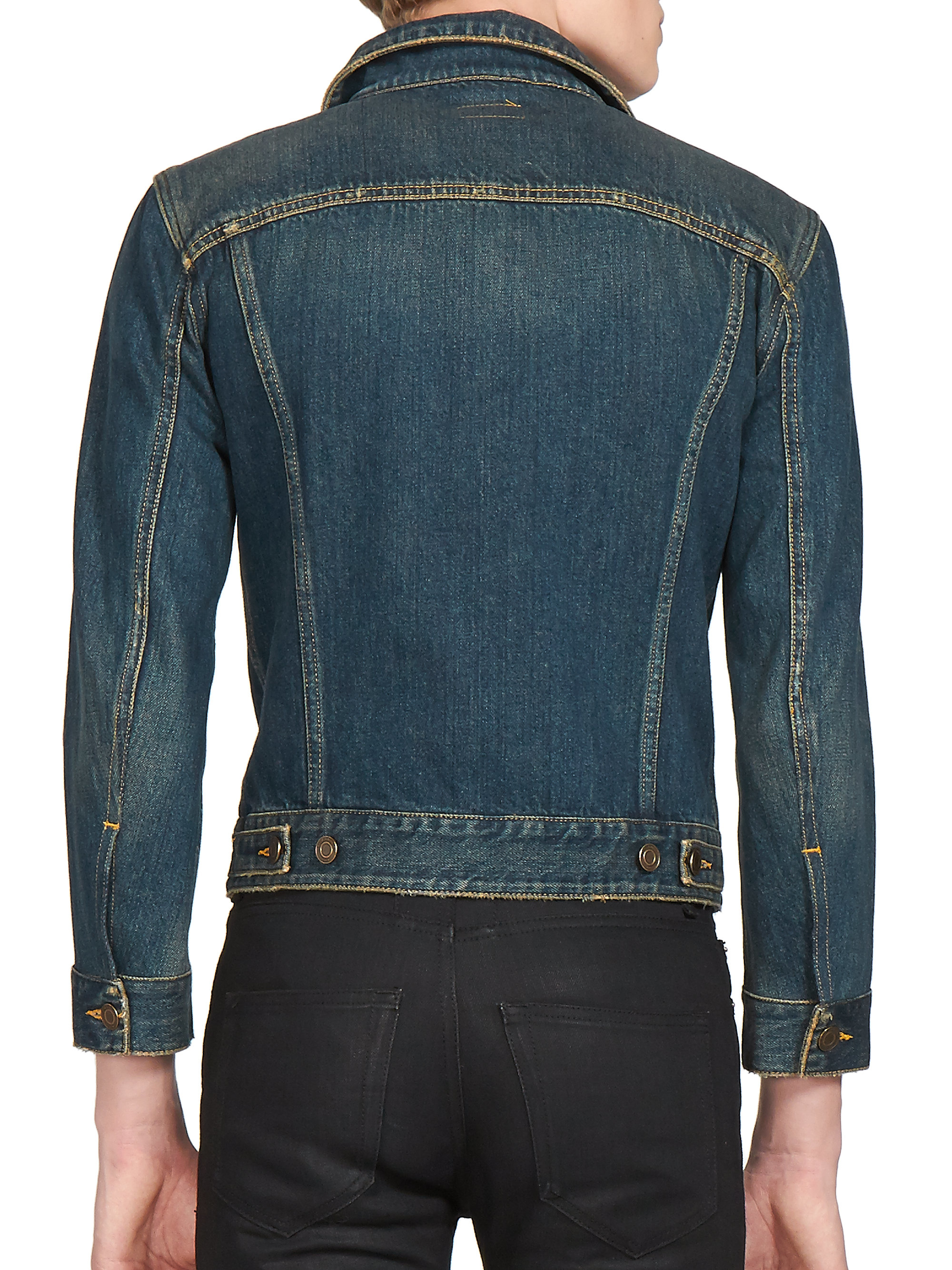 Lyst - Saint Laurent Denim Jacket in Blue for Men