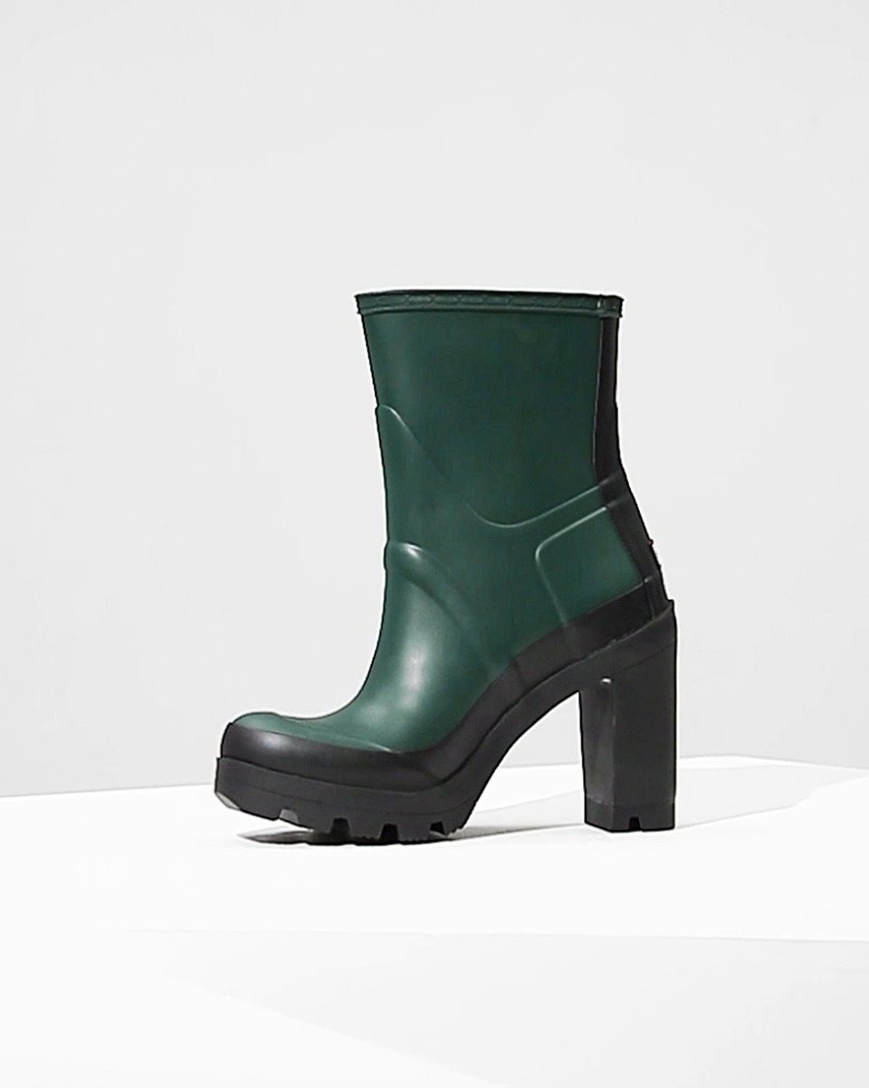 hunter green high heel shoes