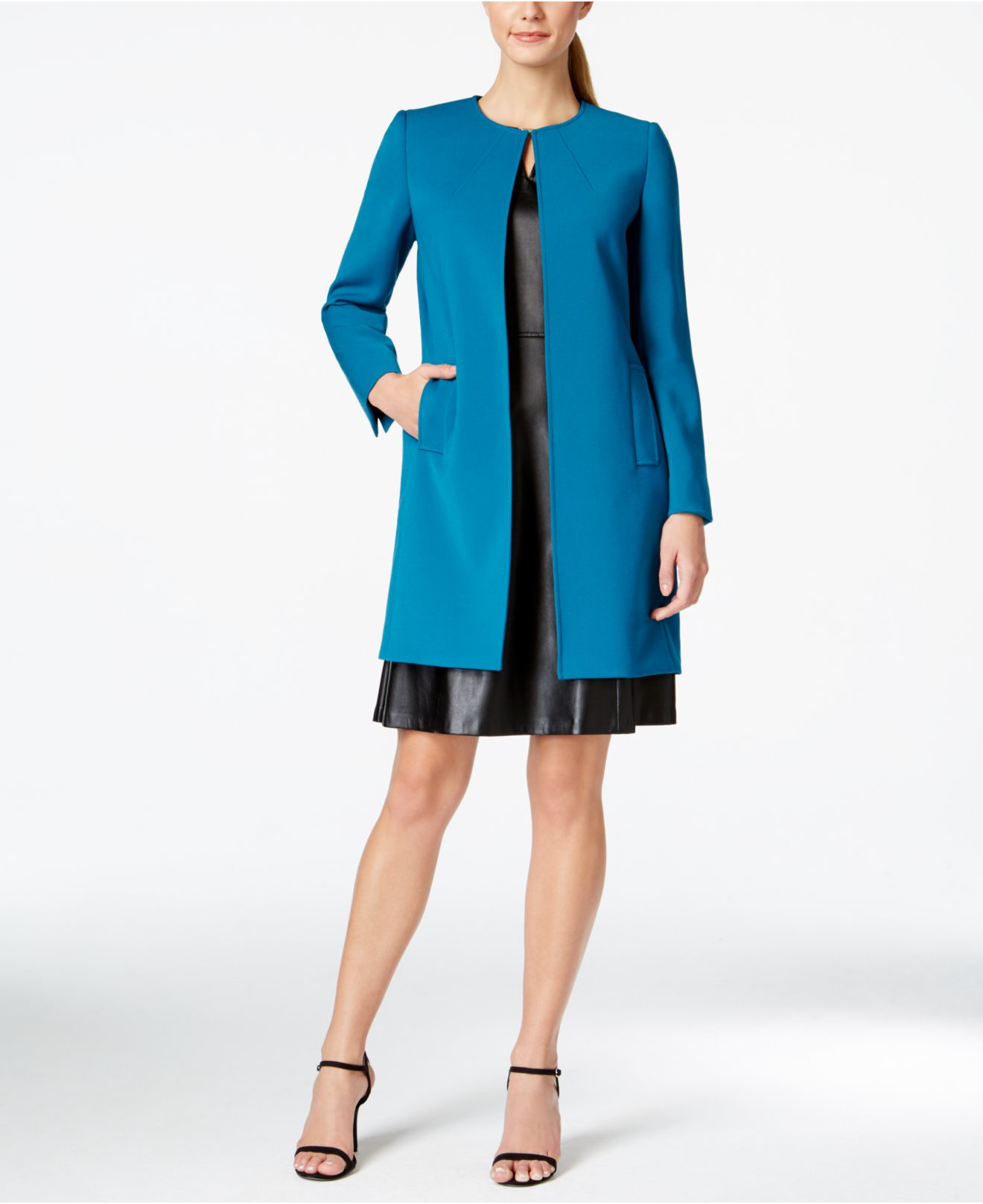 long collarless jacket