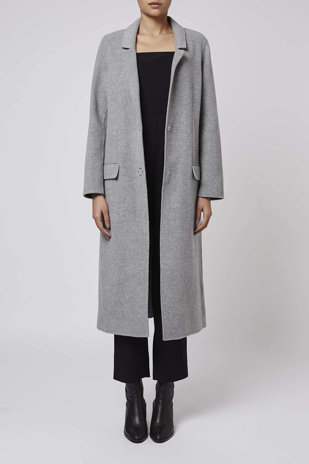 TOPSHOP Handmade Wool Duster Coat By Boutique in Grey (Gray) - Lyst