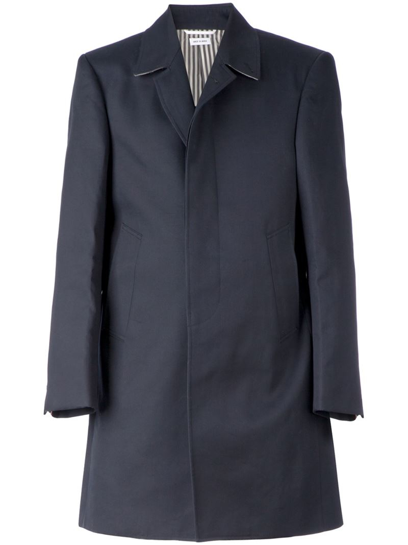 Thom Browne Classic Cotton Trench Coat in Blue for Men - Lyst